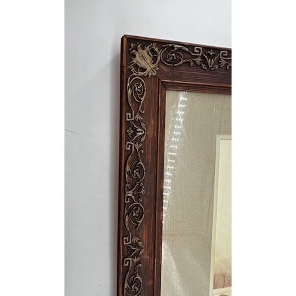 Antique Ornate Wood Frame With Intricate Carved Details 16.5"x13.5" Rustic Brown - Picture 11 of 16